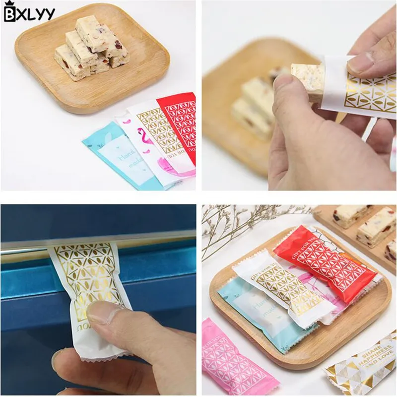 BXLYY100pc Nougat сумки для конфет, сумки для икры, пластиковая машина, герметичный мешок, Аксессуары для выпечки, DIY вечерние принадлежности, подарок на год. 7z