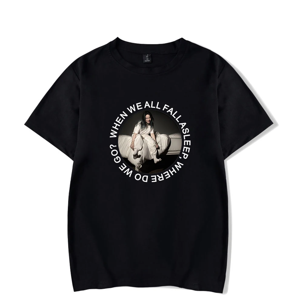 

2019 Summer Billie Eilish Tshirts Mens Fashion Summer Tops Short Sleeve Harajuku Streetwear Kpop Clothes Hip Hop Top Tee Clothes