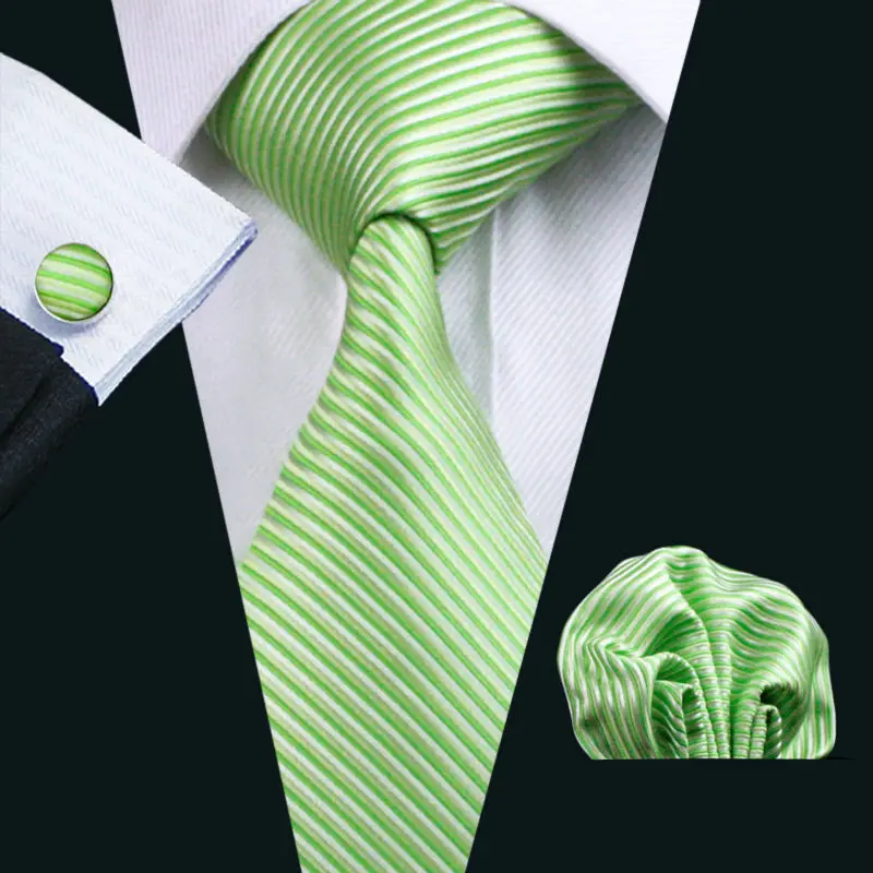 

Ties For Men 100% Silk Striped Print Jacquard Woven Tie Hanky Cufflink Set For Formal Wedding Business Party Free Postage LS-858