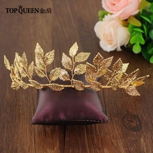 TOPQUEEN HP174 элегантная свадебная корона аксессуары для невесты свадебные украшения для волос Золотые листья свадебная тиара новая мода Золотая Корона