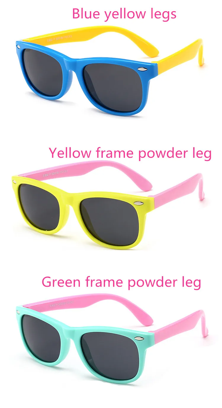 ASUOP 2019 new silicone polarized children's sunglasses UV400 square men and women kids glasses brand designer soft sunglasses (17)