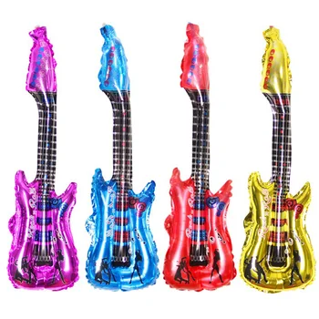 

100Pcs Guitar Balloon Music Toy Birthday Party Inflatable Balls Foil Balloons Wedding Decorations