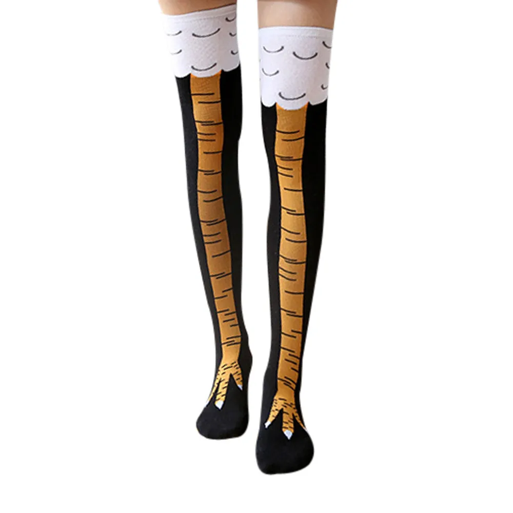 Brazil Flag Peace Womens Knee High Socks Winter Warm Boot Socks Tube Stockings