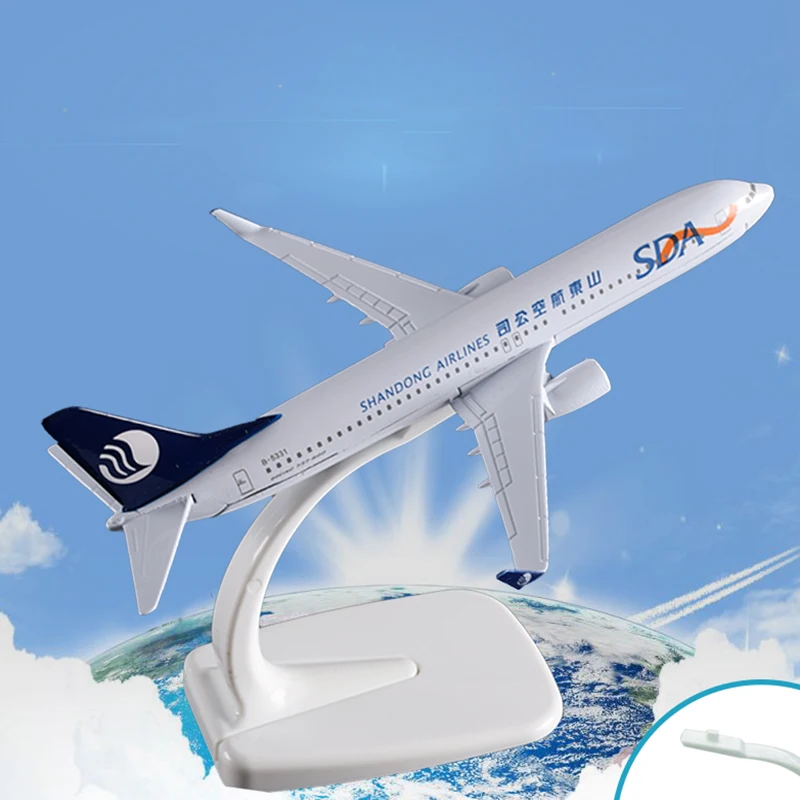 Модель самолета авиакомпании Shandong Airline B737 16 см металлическая модель из