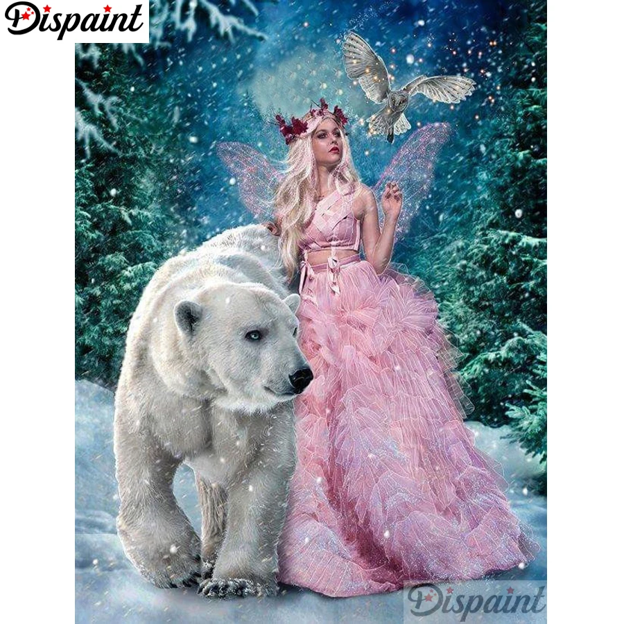 

Dispaint Full Square/Round Drill 5D DIY Diamond Painting "Cartoon fairy bear" 3D Embroidery Cross Stitch Home Decor Gift A11414