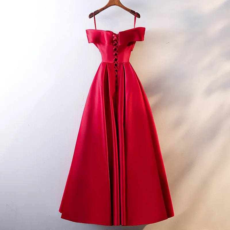 Новое весеннее атласное красное платье с вырезом лодочкой и бантом, длинное платье, элегантное вечернее платье, Бандажное платье