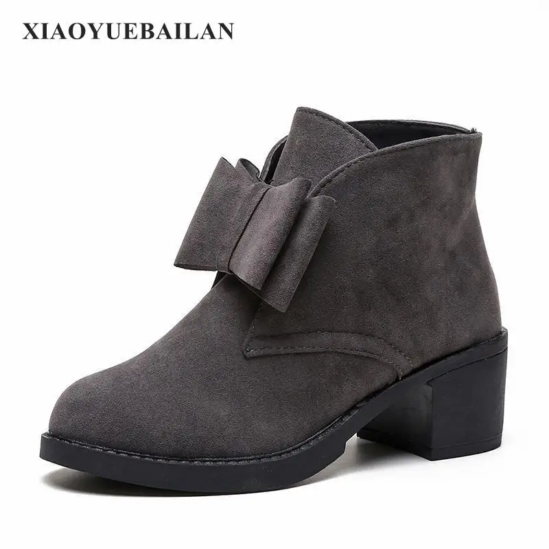 

New Winter Comfortable Warmth Thick With Bow Sleeve Short Boots Waterproof Boots, Chelsea