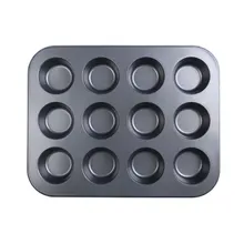Mini Antiadherente 12cup Pan Bandeja de Horno Para Hornear Muffins bandeja de Estaño Taza NonCorrosion Pastel Pudín Muffin Pan de Molde de La Torta molde
