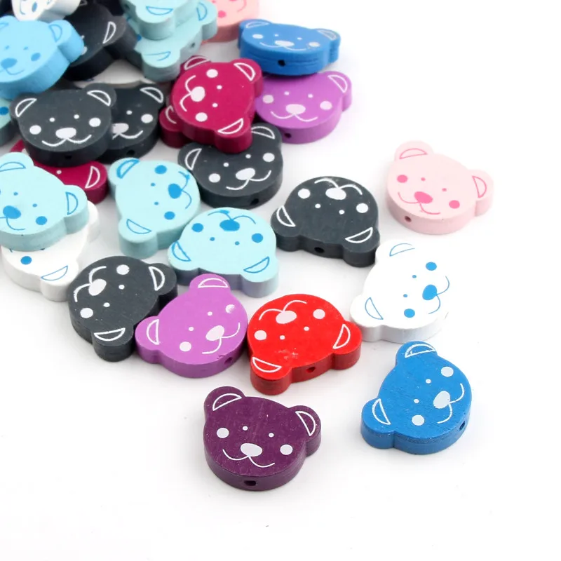 20 шт. деревянные бусины в форме головы медведя 24 х19 мм|beads for jewelry making|wooden beadsbeads |