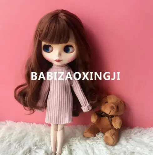 1/6 bjd blyth Кукла Одежда Pullip кукла аксессуары модный цветной свитер для 30 см кукла blyth Одежда для Барби - Цвет: Розовый