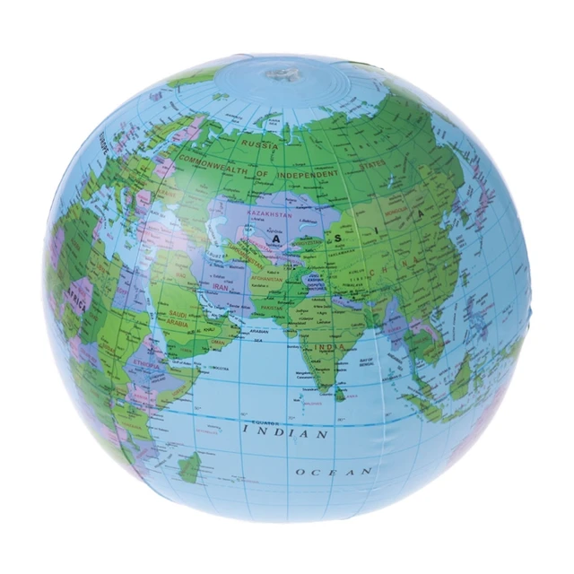 30CM Inflatable World Map Globe Balloon Beach Ball Education Geography Kid Toys 1
