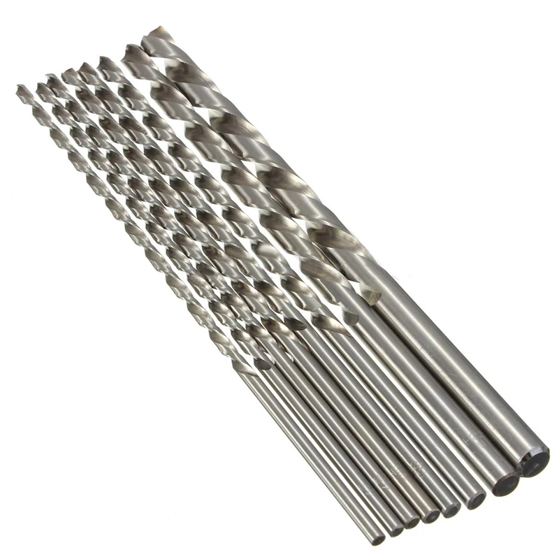 1pc HSS 200mm Straight Shank Round Twist Drill Bit for Metal Power Tools 4-10mm