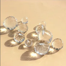 15mm/20mm/30mm/40mm Glass Faceted Crystal Ball Clear Hanging Prism Pendant Suncatcher Lamp Lighting Hanging Drop Wedding