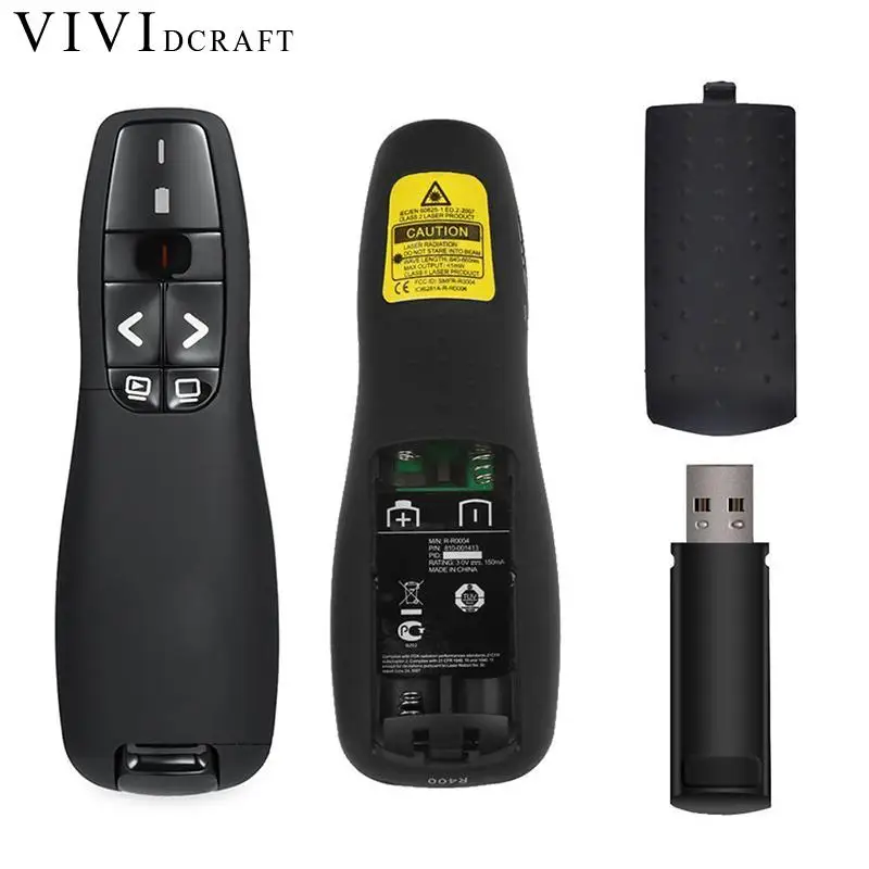 Vividcraft Black Multifunctional Laser Wireless Projection Pen