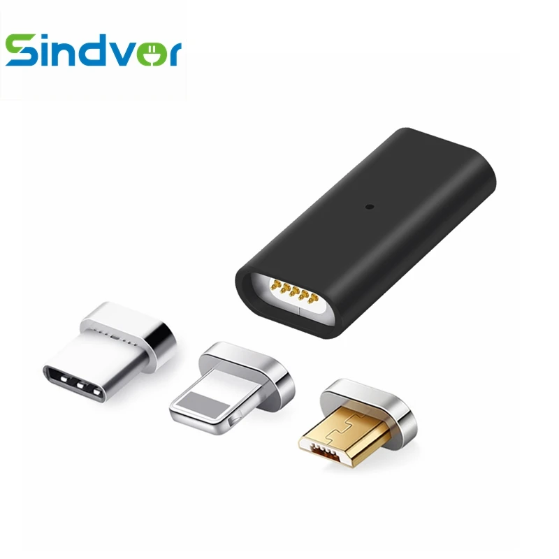 Sindvor Micro USB для Type C/| ightning Магнитный адаптер iPhone/Android 3 в 1 кабель передачи данных