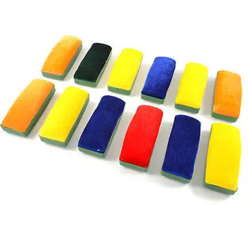 

12 Pcs Green Plastic Housing Round Corner Whiteboard Blackboard Eraser