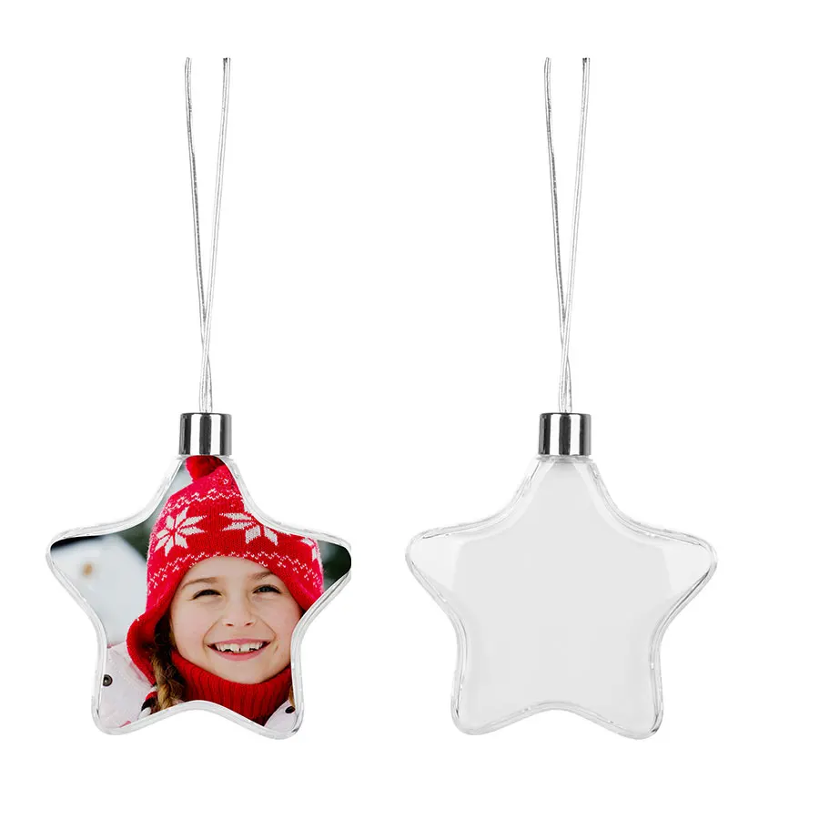 

sublimation christmas plastic star charm personalized blank consumables supplies hot transfer material 15pcs/lot new style