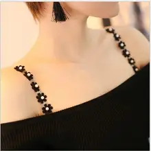 Яркие цвета, женское нижнее белье для девочек, бюстгальтер, кружевной Жемчуг, цветочный Регулируемый летний сексуальный плечевой ремень, 1 пара