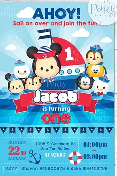 

custom Tsum Inspired Nautical birthday background High quality Computer print party photo backdrop