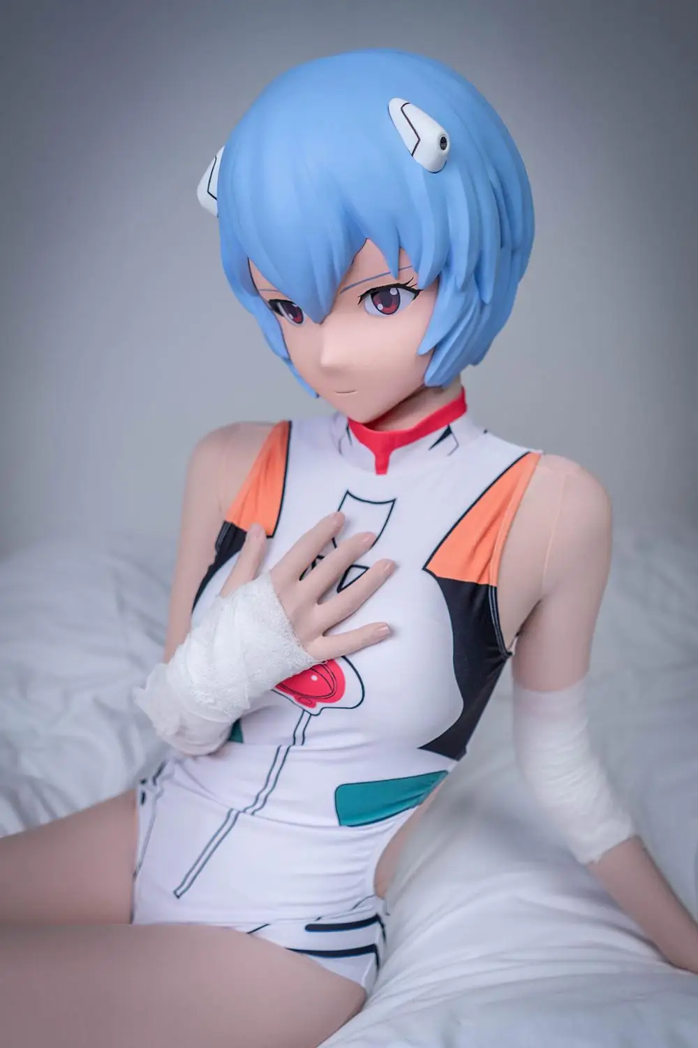 KIG7165) Kigurumi Crossdress Cosplay Japanese Role Play Anime Character Ayanami Rei Kigurumi Mask Crossdresser Doll Mask