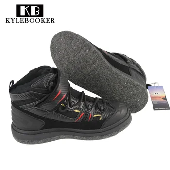 Rock Fishing Shoes Slip-Resistant Mesh Breathable  Outdoor  Sport Shoes Men Waterproof Fishing Waders  Felt spike soles boot