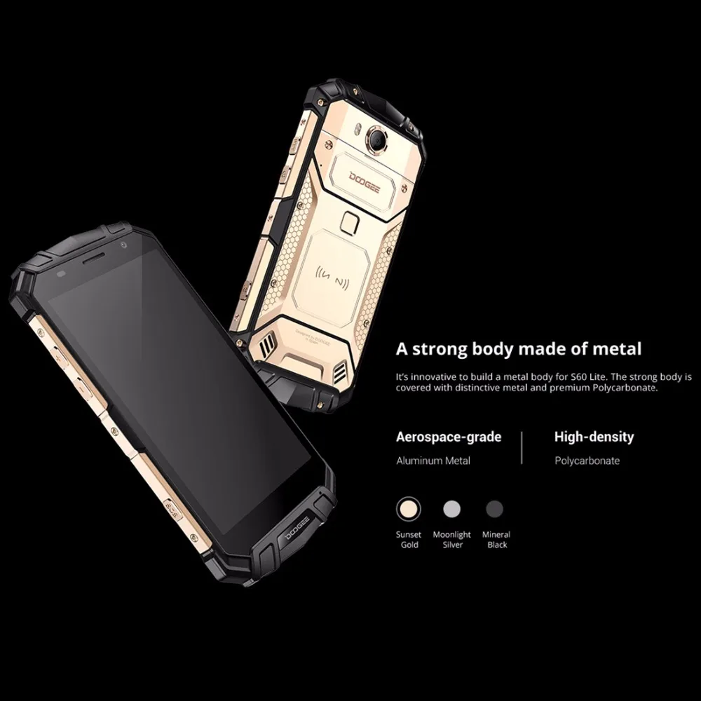 DOOGEE S60 Lite 4G мобильные телефоны Android 7,0 4 Гб+ 32 ГБ восьмиядерный смартфон IP68 Водонепроницаемый 5,2 дюймов две sim-карты сотовый телефон