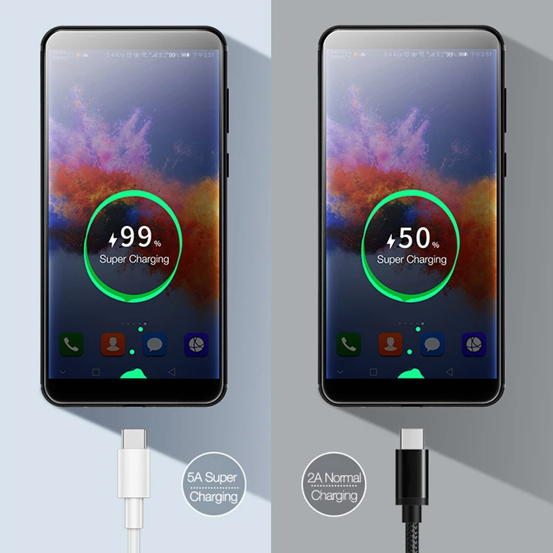 OUSU Quick Charge 4,0 5A Supercharge для huawei P30 P20 P10 pro mate 20 9 10 pro OTG usb type C кабель кабели для мобильных телефонов tipo C