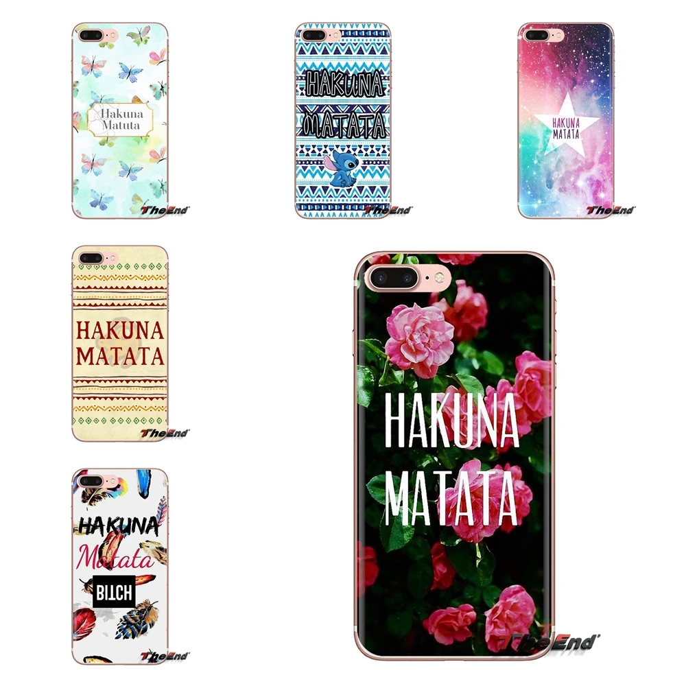 Hakuna Matata мягкие прозрачные чехлы для Samsung Galaxy S3 S4 S5 Mini S6 S7 Edge S8 S9 S10 Plus Note 3 4 5 8 9 |