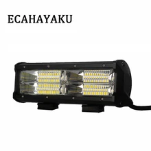 ECAHAYAKU 1 pcs 10 inch LED Working Light Bar Wide Flood Beam 144W 12V 24V Car Truck 4WD Off Road ATV UTV Boat fog Driving Lamp