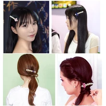 5 стилей заколка в виде бантика перламутровые волосы простое слово шпилька элегантный корейский дизайн оснастки палочка, Шпилька для волос Средства для укладки волос