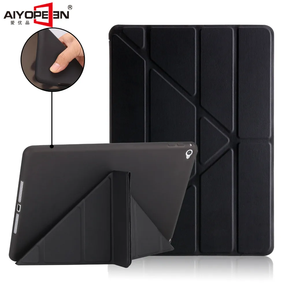

Case for iPad air 2,PU Leather Front Cover Soft TPU Bumper Edge PC Back Auto Sleep Sturdy Stand Smart case for New iPad air 2