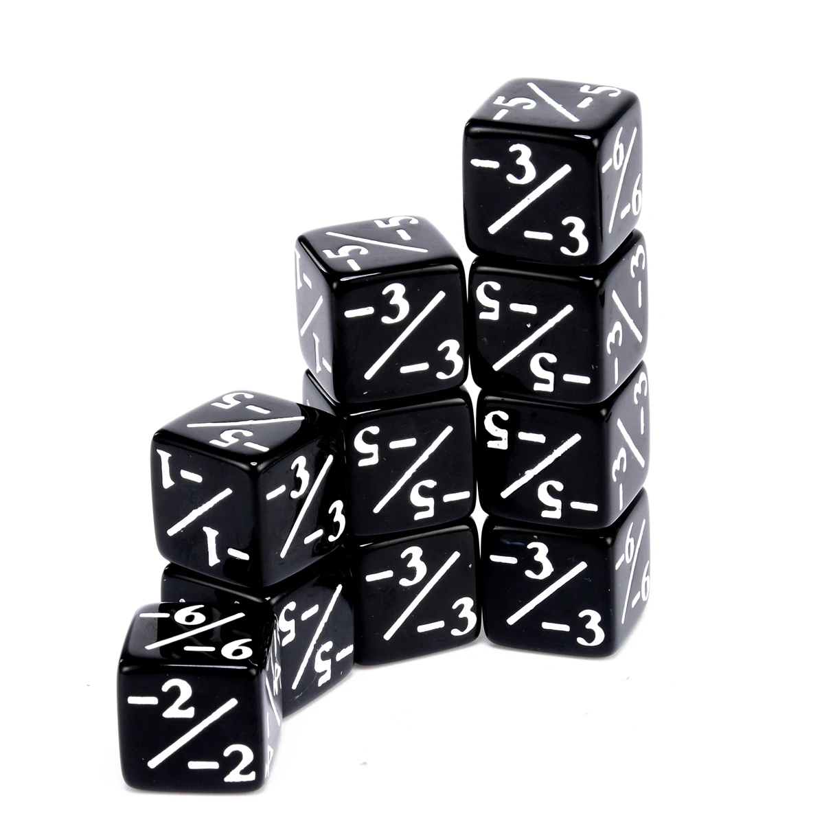

10cs Dice Counters Black Negative -1/-1 Dices For Magic The Gathering MTG Games Outdoor Family Party Interesting Games Tool
