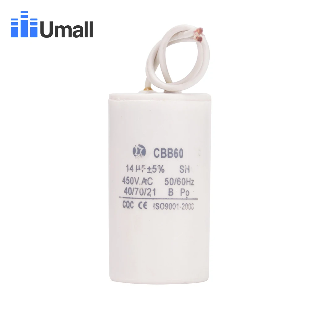 

CBB60 450V 14uF motor start capacitor for electric machine two wires