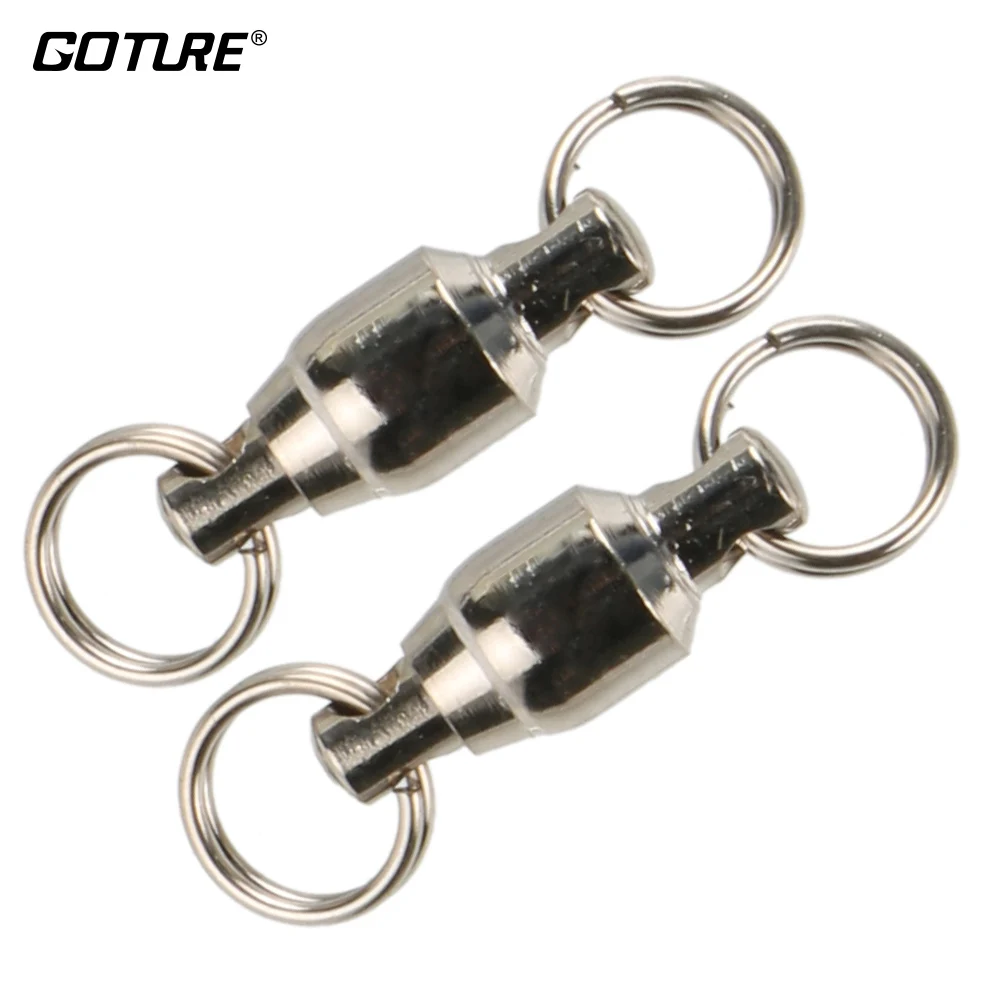 Goture 200pcs/lot Ball Bearing Fishing Swivel with Solid Ring Size 8, 6