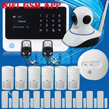 Бесплатная Доставка! G90B WI-FI ip-камеры GSM Беспроводной/Проводной Главная Охранной охранной Сигнализации + 10 Датчик Двери и новый Пожарный Датчик