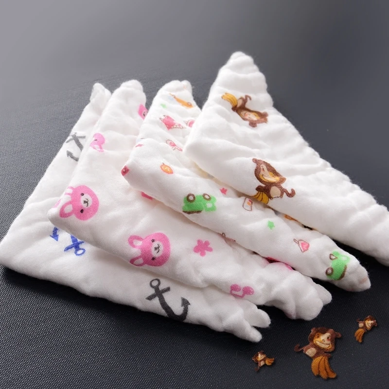 

2pcs/lot Baby 6 layers Cotton Gauze Muslin Face Towel Baby Towel Wash Cloth Handkerchiefs Infant Baby Feeding Saliva Towel