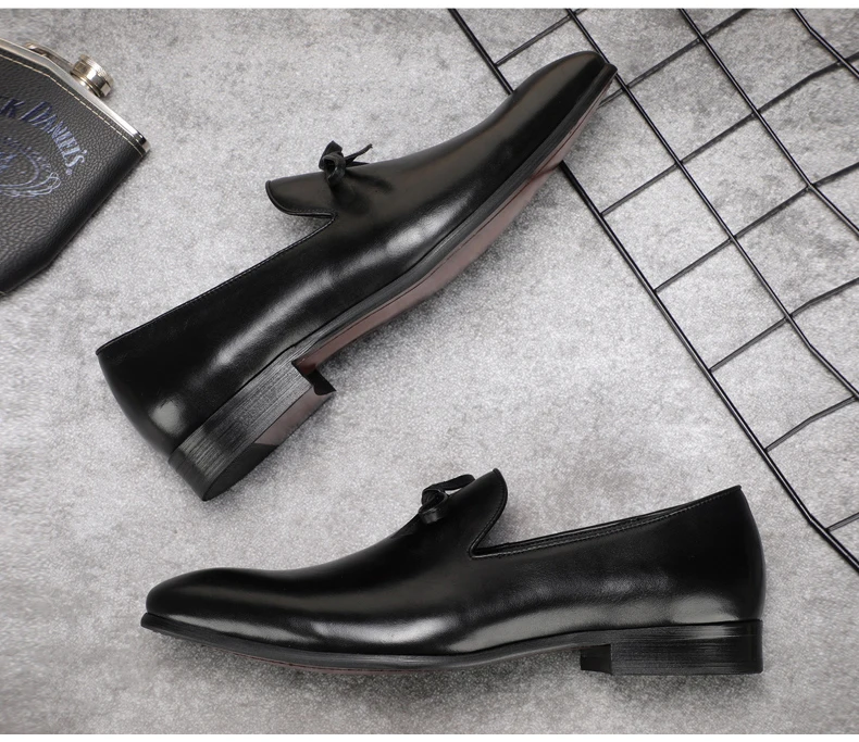 Men's Leather Casual Shoes Men Loafer Solid Loafers Genuine Leather Mens Loafers Flats Driving Shoes Boat Shoes Slip On Big Size (6)