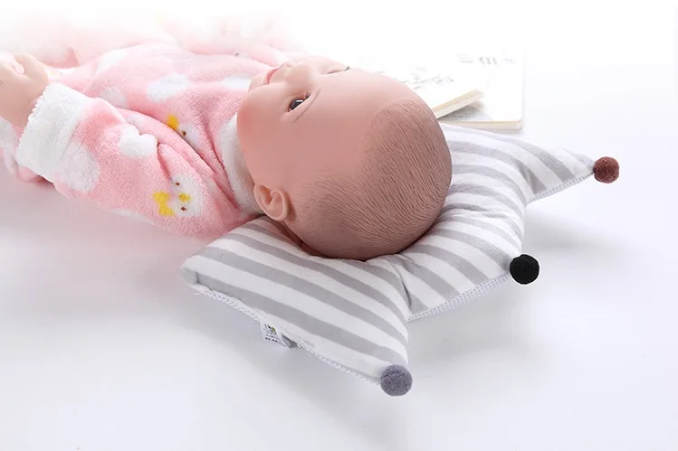 Crown Shape Baby Head Shaping Pillow Newborn Prevent Flat Head Cushion Cotton Baby Pillow For Bed Infant Head Protector Cushion