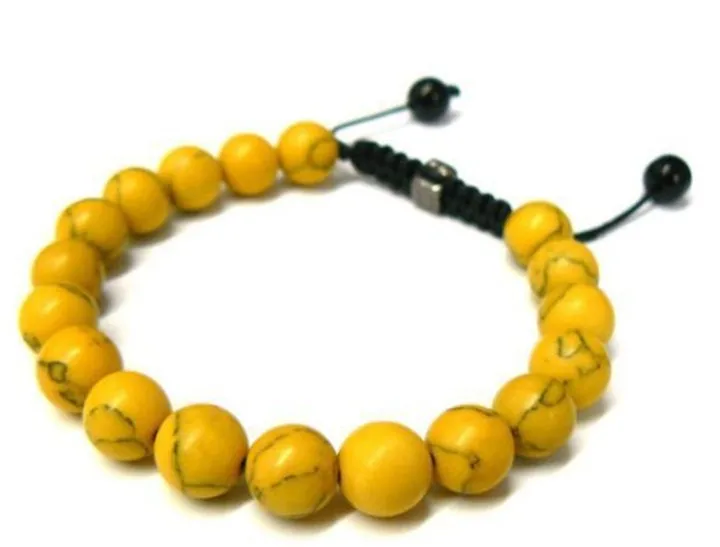 jewelry Yellow Stone Bracelets Ball Bead handmade Bracelet Free