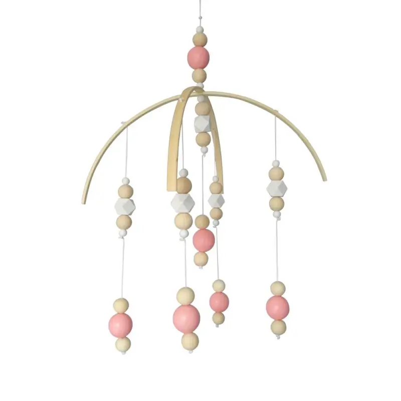 INS Nordic Style Wooden Beads Wind Chimes for Kids Room Baby Bed Hanging Wind Bell Newborn Gifts Nursery Decor Photography Props