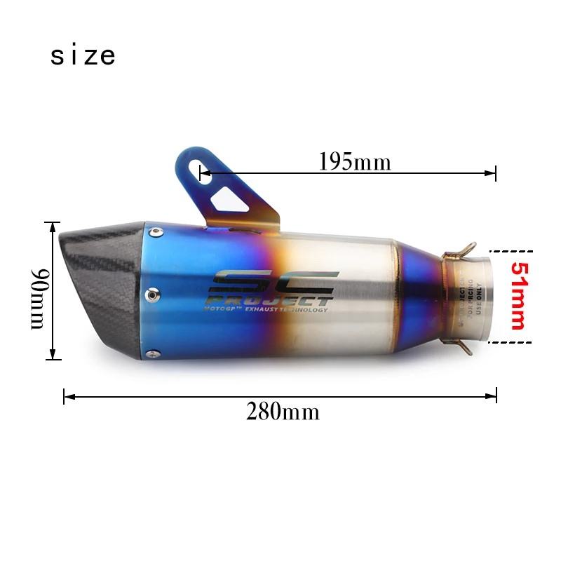 

KAWASAKI Kawasaki motorcycle modified Z1000SC carbon fiber exhaust pipe Semi-blue exhaust stainless steel tail section