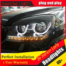 Auto Clud 2007 2013 For kia sportage headlights LED lights bars DRL bi xenon lens H7