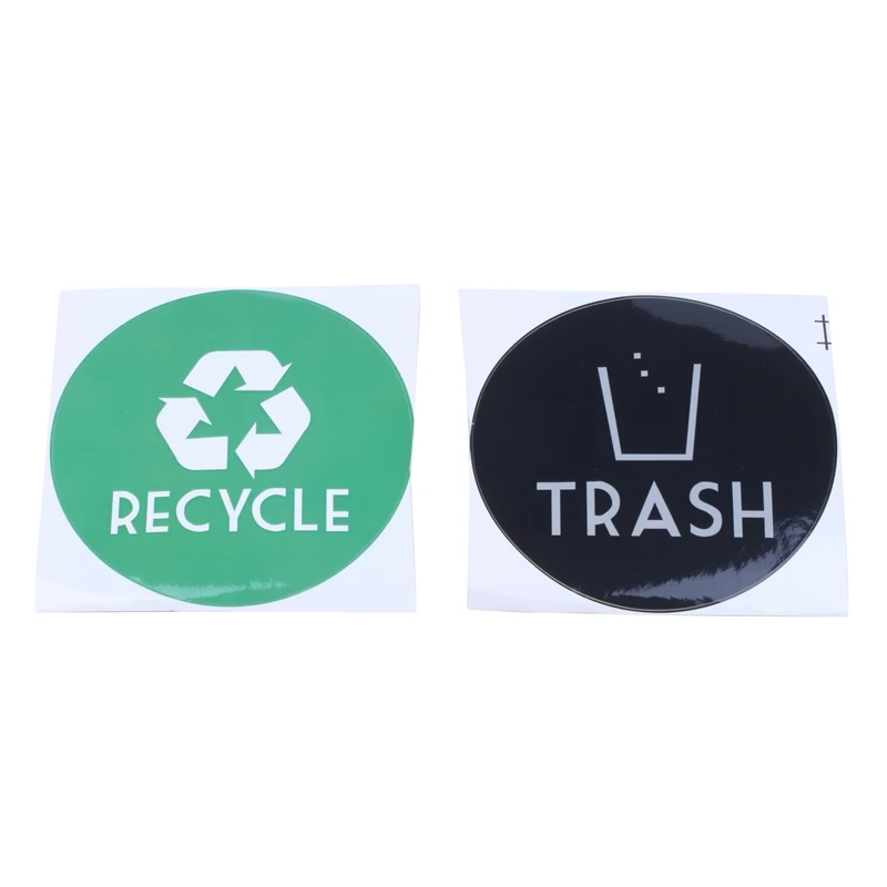 

Recycle +Trash Vinyl Lettering Decal Sticker(6x6 inch,Green Recycle&Black Trash)