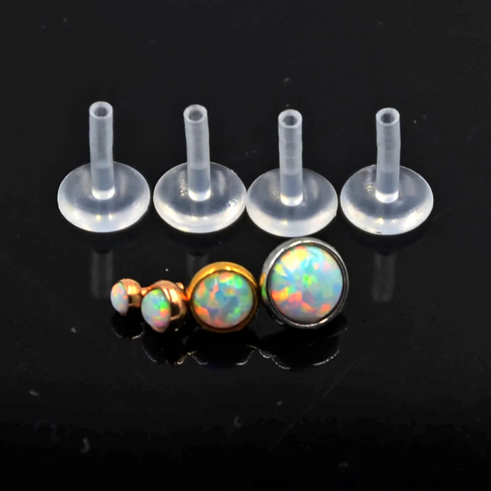 BOG 7PCS AB & Clear Opal Zircon Bioplast PTFE labart кольцо для губ Монро гвоздики ушей гвоздь