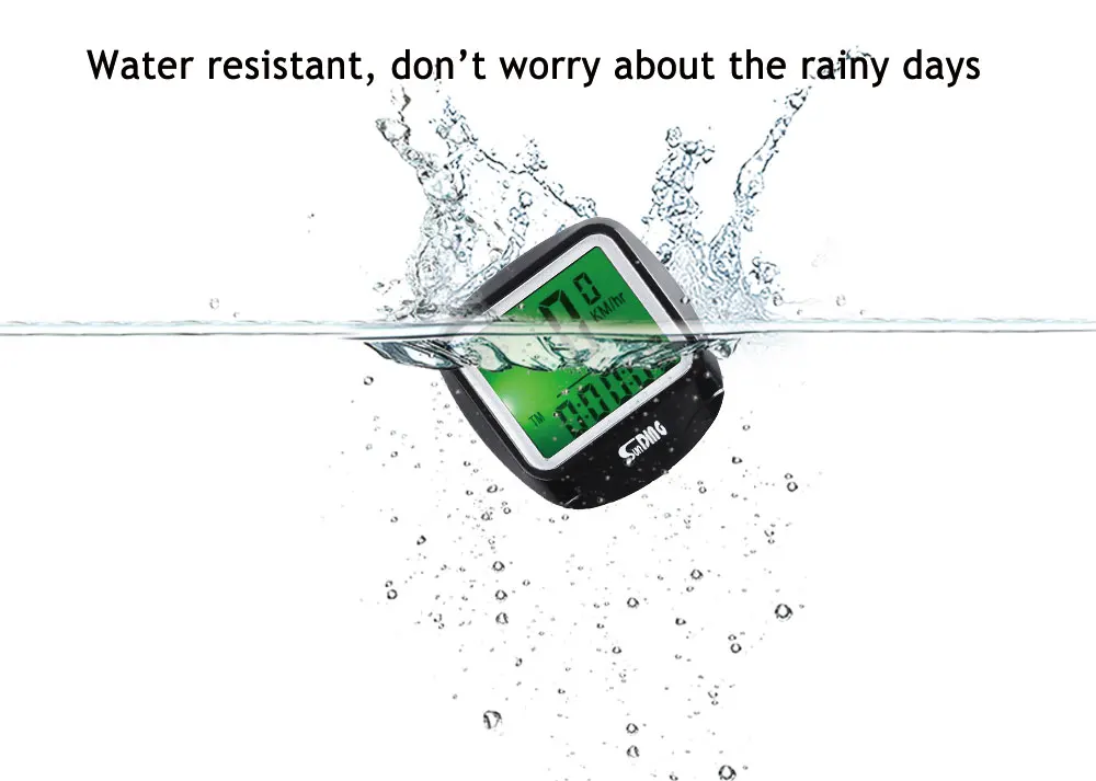SunDing SD - 568AE Leisure Wired Bicycle Computer Water Resistant Cycling Odometer Speedometer with LCD Backlight