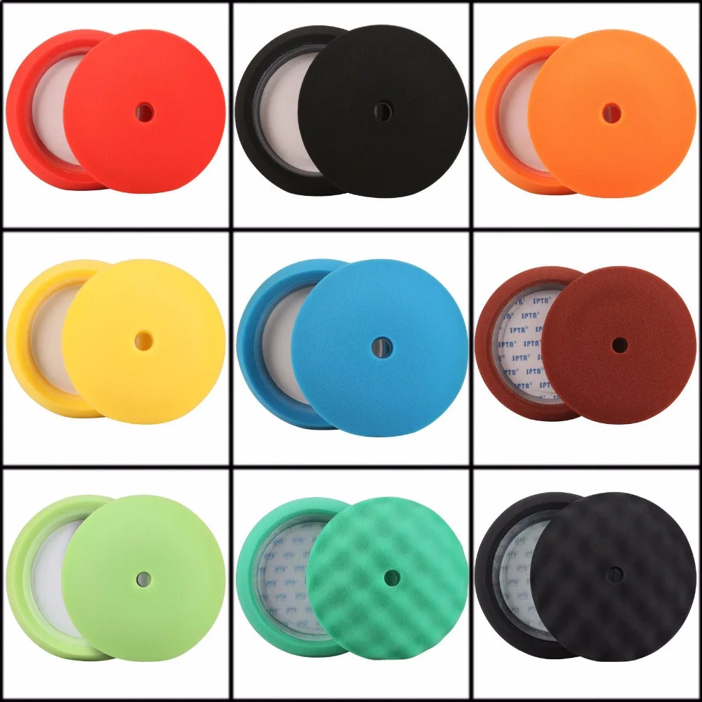 SPTA 1Pc 8inch Foam Sponge Car Polishing Buffing Pad Kit Dia 200mm Car