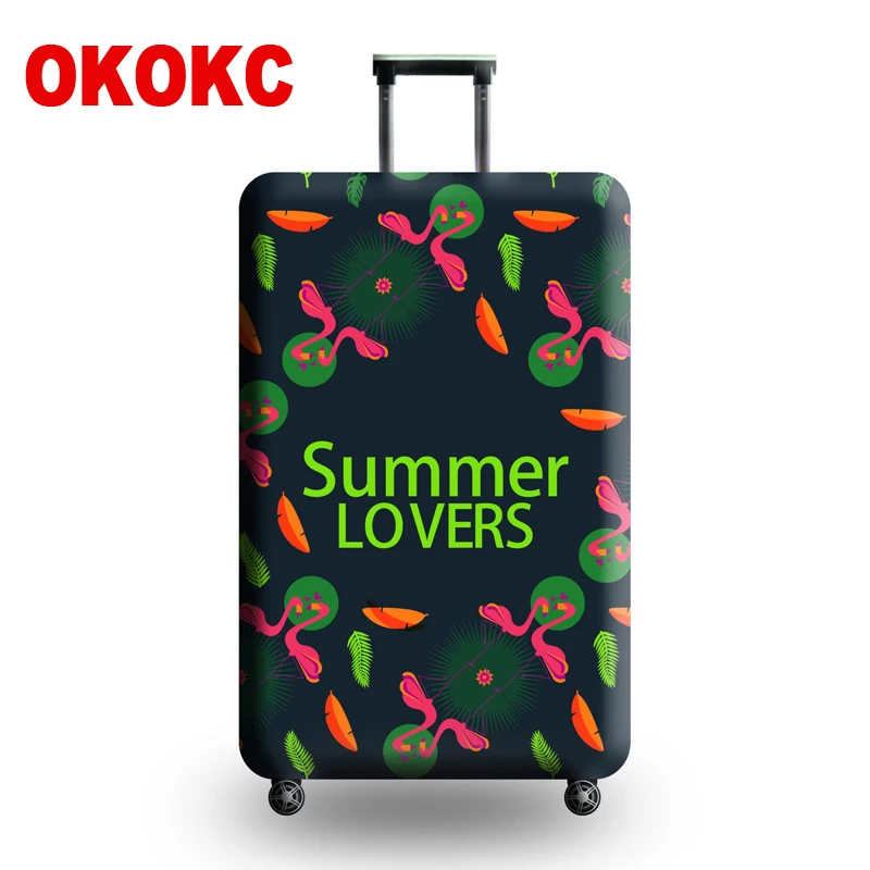Плотный Дорожный Чехол OKOKC с фламинго для багажника эластичный чехол чемодана 19 32