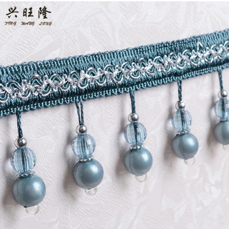 XWL 12 м/лот жемчужные бусины кружевная отделка кисточка бахрома для края занавески