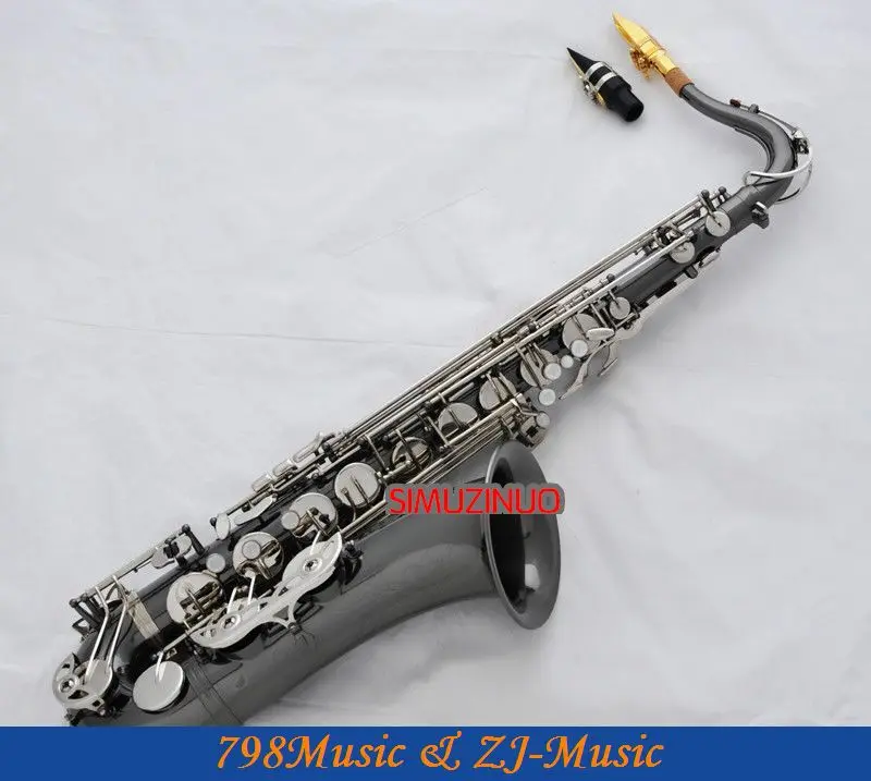 

Professional Black Nickel Silver Tenor Saxophone High F# Engraving Sax With Case