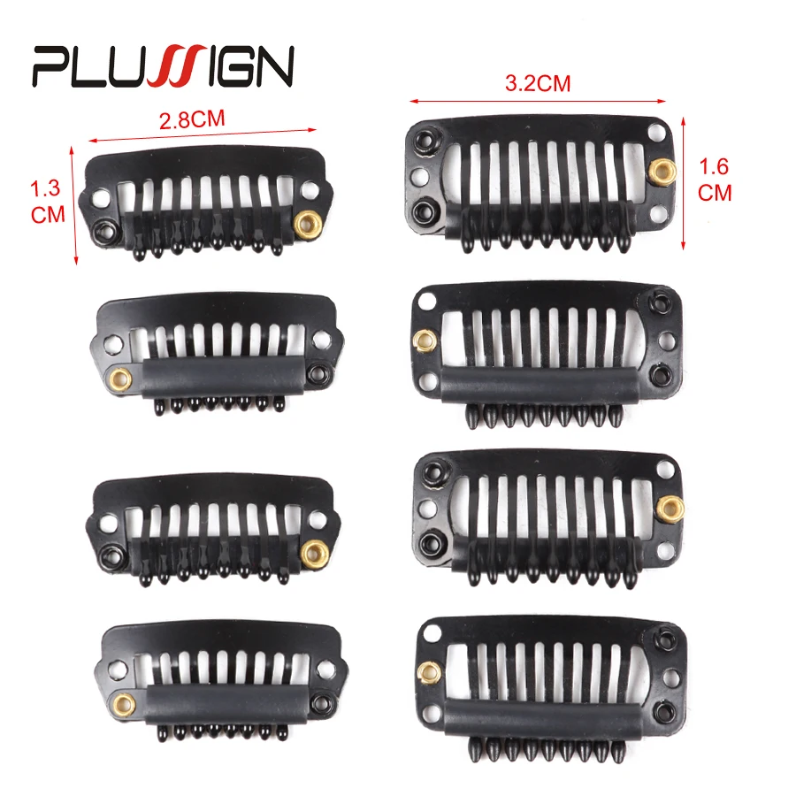20 шт. u-образные металлические зажимы для наращивания волос шиньон Сделай Сам оснастка-гребень для парика зажимы с резиновой 9 Theeth 32 мм большой зажим для парика